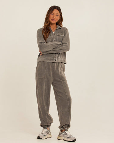 Abbey Mineral Wash CVC Fleece Jacket Womens Outerwear Jacket Threads 4 Thought 