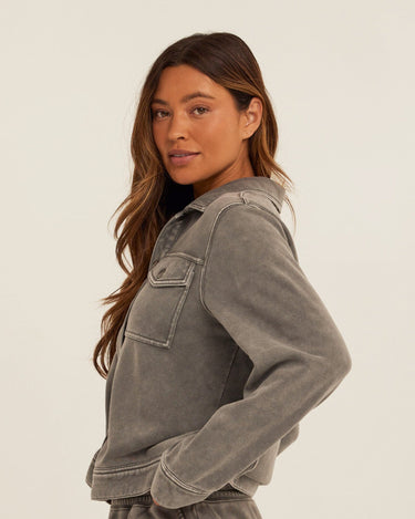 Abbey Mineral Wash CVC Fleece Jacket Womens Outerwear Jacket Threads 4 Thought 