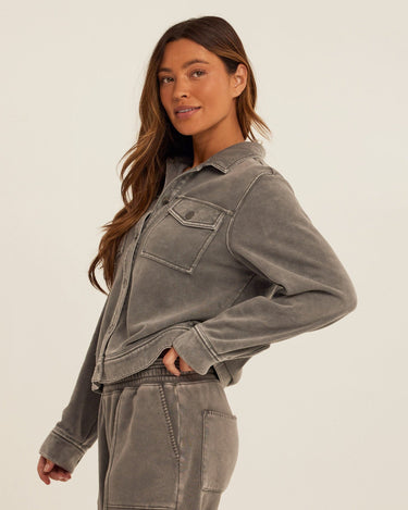 Abbey Mineral Wash CVC Fleece Jacket Womens Outerwear Jacket Threads 4 Thought 