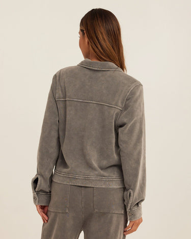 Abbey Mineral Wash CVC Fleece Jacket Womens Outerwear Jacket Threads 4 Thought 