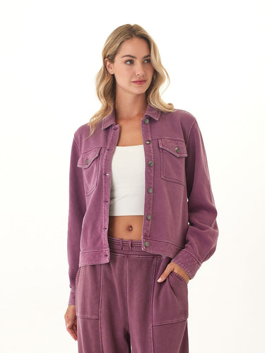 Abbey Mineral Wash CVC Fleece Jacket Threads 4 Thought 