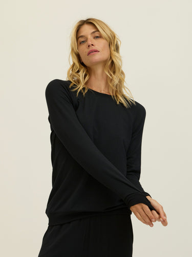 Priscilla Feather Fleece Raglan Sweatshirt Womens Tops Long Shirt Threads 4 Thought 