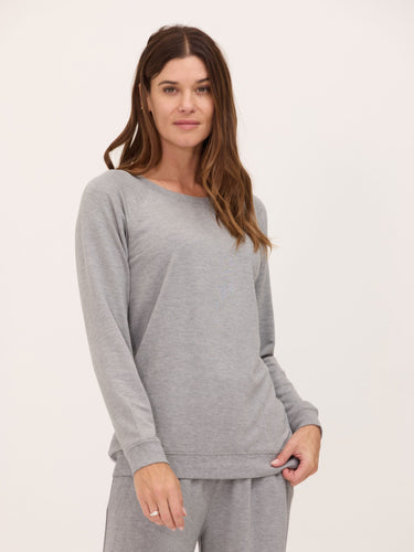 Priscilla Feather Fleece Raglan Sweatshirt Womens Tops Long Shirt Threads 4 Thought 