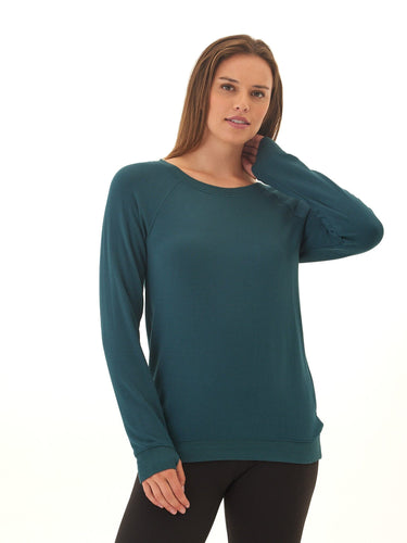 Priscilla Feather Fleece Raglan Sweatshirt Womens Tops Long Shirt Threads 4 Thought 