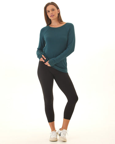 Priscilla Feather Fleece Raglan Sweatshirt Womens Tops Long Shirt Threads 4 Thought 