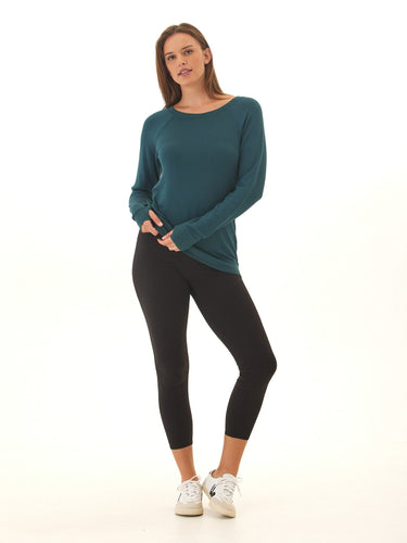 Priscilla Feather Fleece Raglan Sweatshirt Womens Tops Long Shirt Threads 4 Thought 
