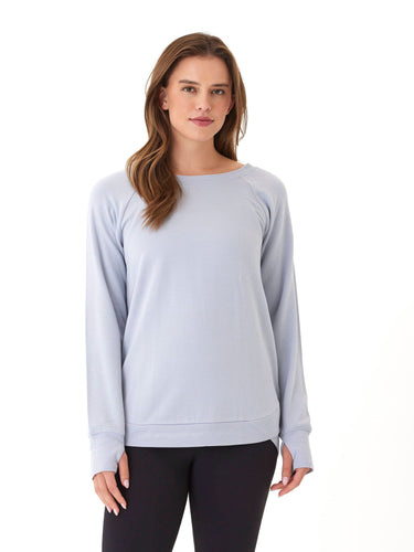 Roberta Feather Fleece Snap Button Sweatshirt Threads 4 Thought 