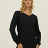 Edwina Feather Fleece V-Neck Sweatshirt Womens Outerwear Sweatshirt Threads 4 Thought 