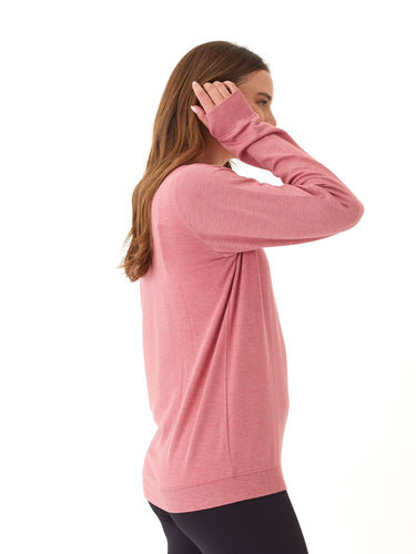 Edwina Feather Fleece V-Neck Sweatshirt Threads 4 Thought 