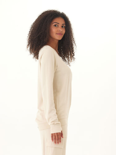 Edwina Feather Fleece V-Neck Pullover Threads 4 Thought