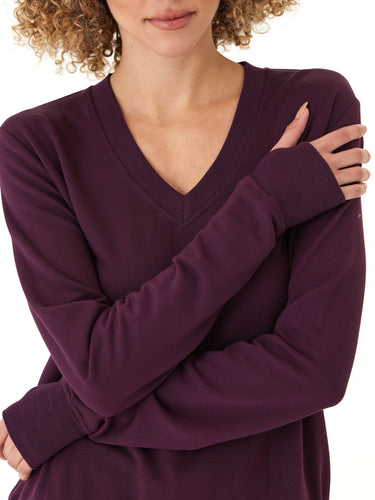 Edwina Feather Fleece V-Neck Pullover Threads 4 Thought