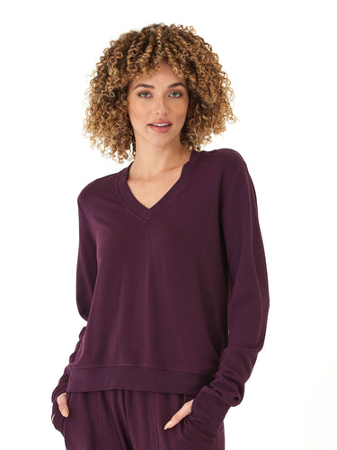 Edwina Feather Fleece V-Neck Pullover Threads 4 Thought