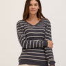 Edwina Feather Fleece V-Neck Pullover Womens Tops Long Shirt Threads 4 Thought 