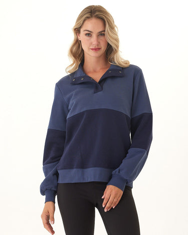 Danielle Colorblock Fleece Mock Neck Pullover Womens Outerwear Sweatshirt Threads 4 Thought 