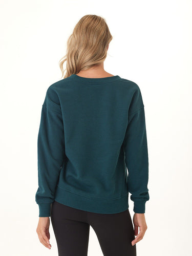 Elisha Triblend Fleece V-Neck Pullover Womens Outerwear Sweatshirt Threads 4 Thought 