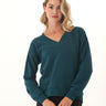 Elisha Triblend Fleece V-Neck Pullover Womens Outerwear Sweatshirt Threads 4 Thought 