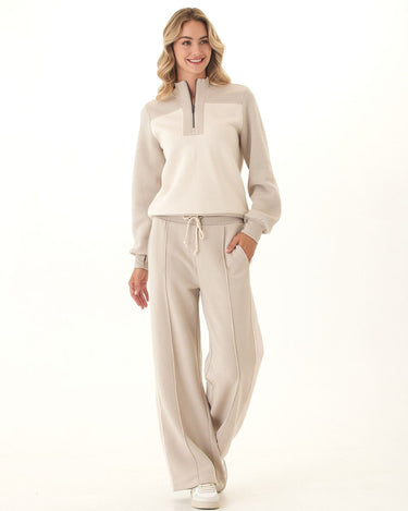 Tricia Triblend Fleece Colorblock Wide Leg Pant Threads 4 Thought 