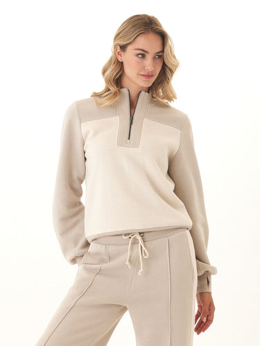 Kianna Triblend Fleece Colorblock Half Zip Pullover Threads 4 Thought