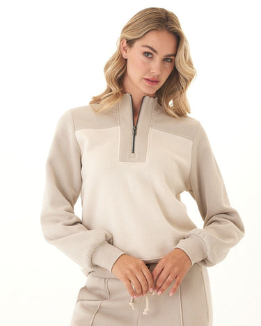 Kianna Triblend Fleece Colorblock Half Zip Pullover Threads 4 Thought 