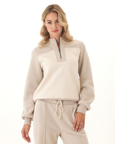 Kianna Triblend Fleece Colorblock Half Zip Pullover Threads 4 Thought 