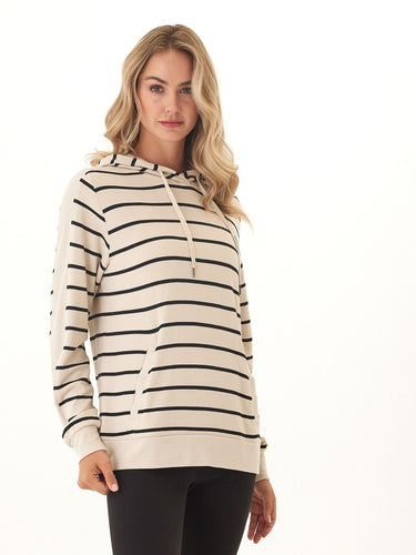 Romi Feather Fleece Rib Mix Hoodie Womens Tops Long Shirt Threads 4 Thought