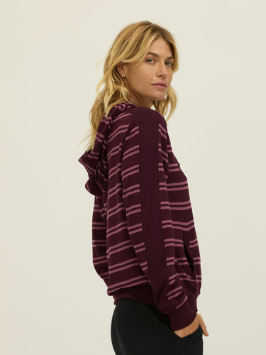 Romi Barbados Stripe Feather Fleece Rib Mix Hoodie Womens Outerwear Sweatshirt Threads 4 Thought 