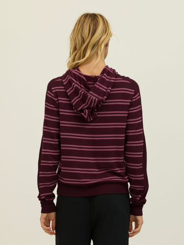 Romi Barbados Stripe Feather Fleece Rib Mix Hoodie Womens Outerwear Sweatshirt Threads 4 Thought 