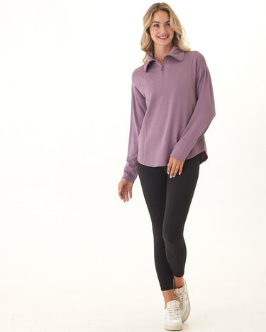 Jenna Feather Fleece Quarter Zip Pullover Threads 4 Thought 