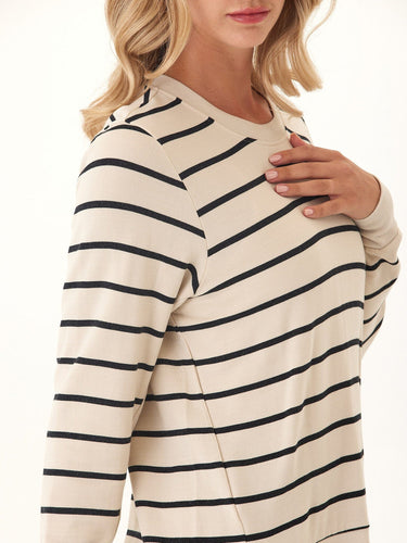 Quincy Feather Fleece Rib Mix Pullover Womens Tops Long Shirt Threads 4 Thought