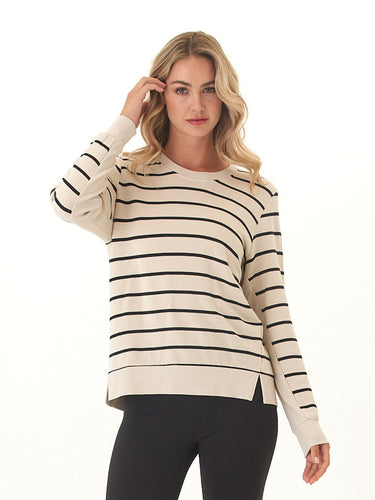 Quincy Feather Fleece Rib Mix Pullover Womens Tops Long Shirt Threads 4 Thought