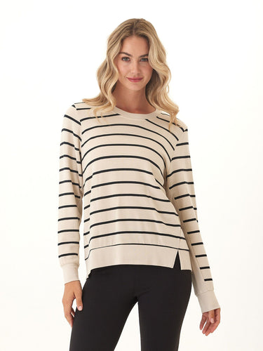 Quincy Feather Fleece Rib Mix Pullover Womens Tops Long Shirt Threads 4 Thought