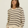 Quincy Barbados Stripe Feather Fleece Rib Mix Pullover Womens Tops Long Shirt Threads 4 Thought 