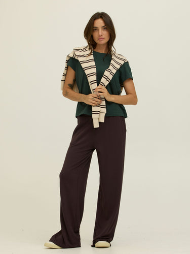 Quincy Barbados Stripe Feather Fleece Rib Mix Pullover Womens Tops Long Shirt Threads 4 Thought 