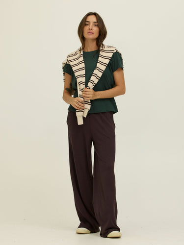 Quincy Barbados Stripe Feather Fleece Rib Mix Pullover Womens Tops Long Shirt Threads 4 Thought 