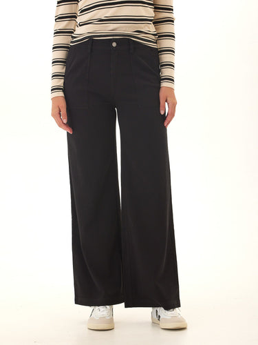 Pamela Rivet Detail Stretch Twill Wide Leg Pant Womens Bottoms Pants Threads 4 Thought 