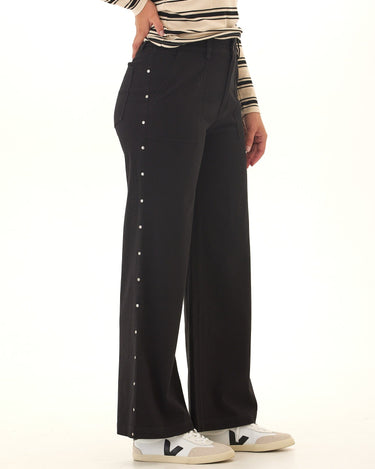 Pamela Rivet Detail Stretch Twill Wide Leg Pant Womens Bottoms Pants Threads 4 Thought 