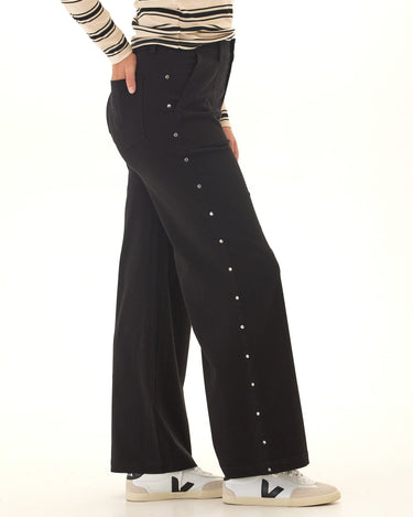 Pamela Rivet Detail Stretch Twill Wide Leg Pant Womens Bottoms Pants Threads 4 Thought 