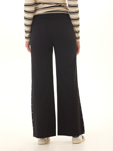Pamela Rivet Detail Stretch Twill Wide Leg Pant Womens Bottoms Pants Threads 4 Thought 