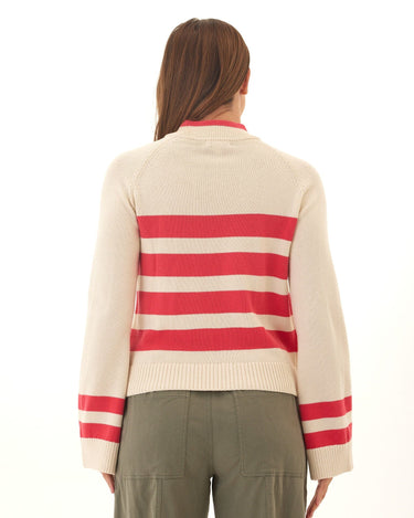 Saundra Striped Cotton Blend Raglan Sweater Threads 4 Thought 