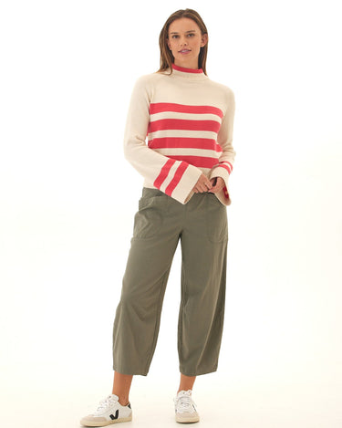 Saundra Striped Cotton Blend Raglan Sweater Threads 4 Thought 