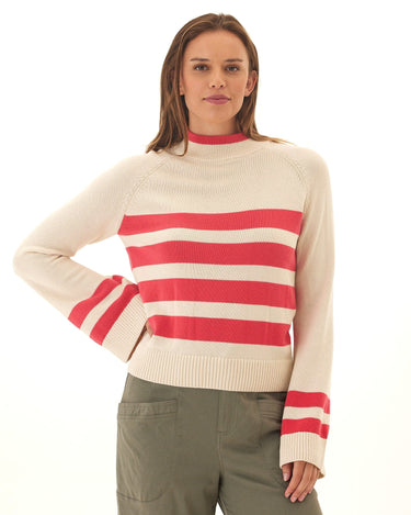 Saundra Striped Cotton Blend Raglan Sweater Threads 4 Thought 