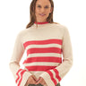 Saundra Striped Cotton Blend Raglan Sweater Threads 4 Thought 