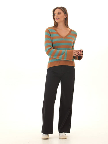 Kiley Summit Stripe Cotton Blend Bell Sleeve Sweater Threads 4 Thought 