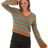 Kiley Summit Stripe Cotton Blend Bell Sleeve Sweater Threads 4 Thought 