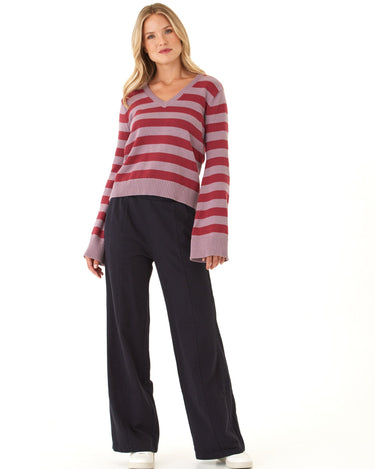 Kiley Summit Stripe Cotton Blend Bell Sleeve Sweater Womens Outerwear Sweater Threads 4 Thought 