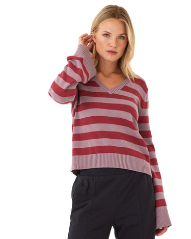 Kiley Summit Stripe Cotton Blend Bell Sleeve Sweater Womens Outerwear Sweater Threads 4 Thought 