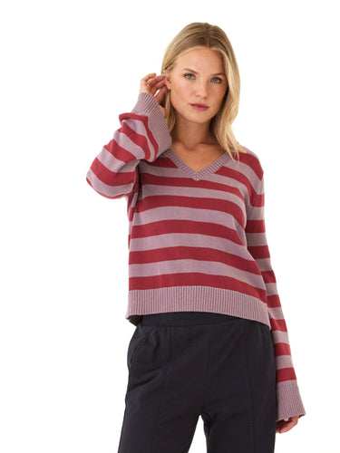 Kiley Summit Stripe Cotton Blend Bell Sleeve Sweater Womens Outerwear Sweater Threads 4 Thought