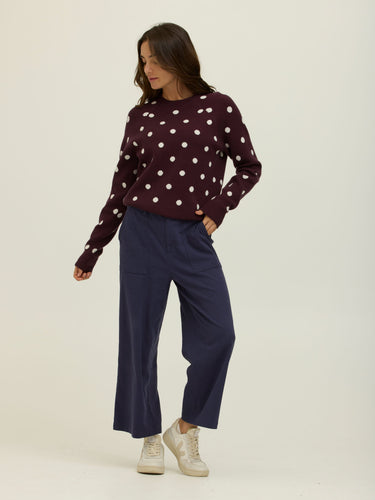 Deandra Polka Dot Cozy Sweater Womens Outerwear Sweater Threads 4 Thought 