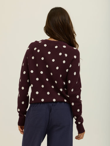 Deandra Polka Dot Cozy Sweater Womens Outerwear Sweater Threads 4 Thought 