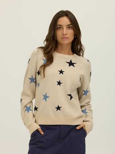 Deandra Star Pattern Cozy Sweater Womens Outerwear Sweater Threads 4 Thought 